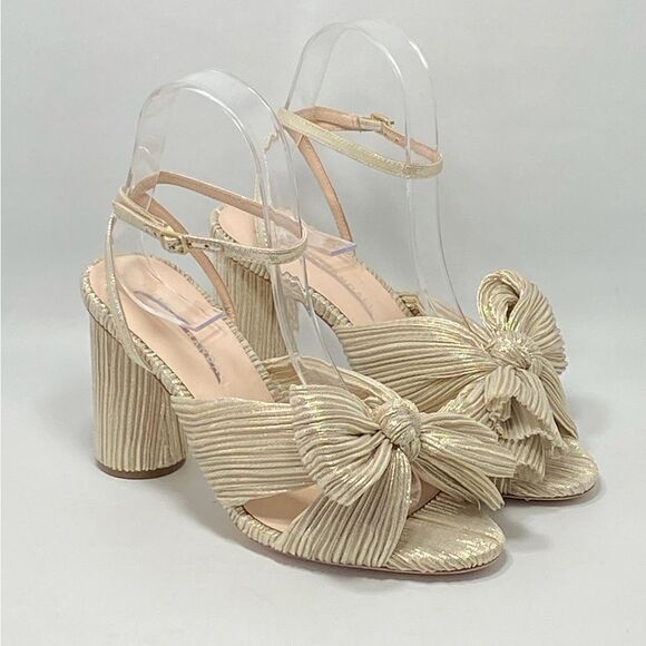 Loeffler Randall Camellia Knotted Lamé Sandals size 6.5 - Picture 4 of 12